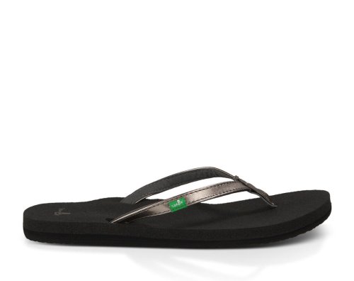 Tong Sanuk Yoga Joy Metallic Femme - Noir / Doré CTVHDB243